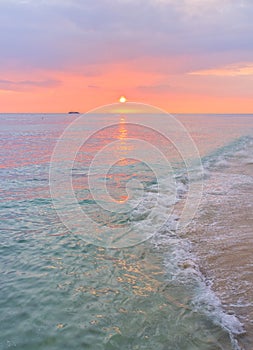 Waikki Beach Sunset, Honolulu, Oahu Hawaii photo