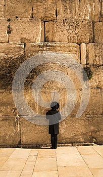 A at the biblical Wailing Wall in Jerusalem, Israel, Middle East