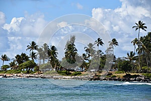 Wailua Beach Park on Kauai Island in Hawaii