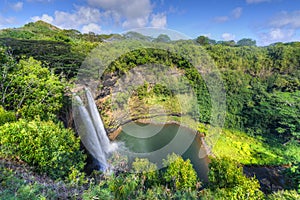 Wailua Falls Hawaiian Waterfall