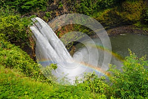 Wailua Falls. Waterfall on Kauai Island, Hawaii