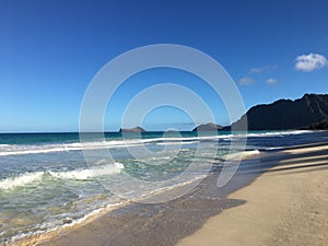 Waimanalo Bay in December on Oahu Island, Hawaii.