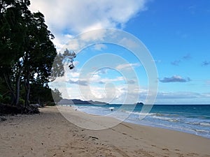 Waimanalo Beach during the day looking towards mokulua islands