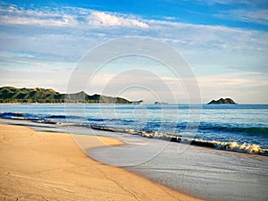 Waimanalo Beach with ocean and mountain view