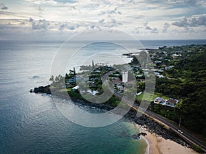 Waimea Bay Point Landscape and Ocean