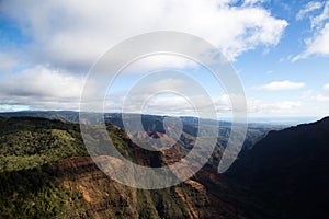 Waimea Canyon with clouds