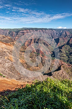 Portrait of 2 sides of Waimea Canyon, Kauai, Hawaii, USA