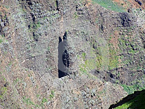 Stone needle in the Waimea Canyon on the island of Kauai, Hawaii