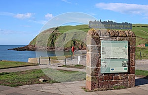 Wainwright Wall information board, St Bees, UK