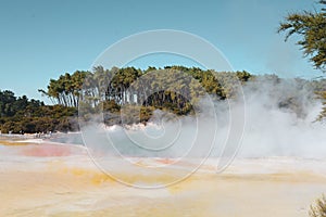 Waiotapu, an active geothermal area at the southern end of the Okataina