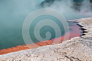 Waiotapu, an active geothermal area at the southern end of the Okataina