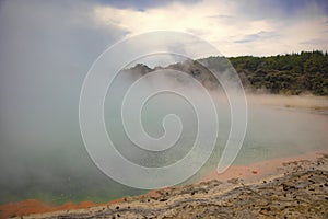 Waiotapu, also spelt Wai-O-Tapu is an active geothermal area at the southern end of the Okataina Volcanic Centre, just north of photo