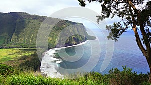 Waipio bay and valley in Big Island Hawaii