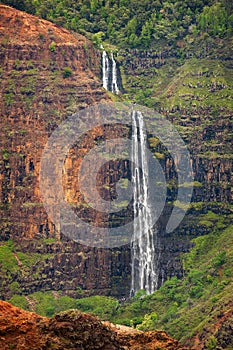 Waipo`o Falls, Waimea Canyon, Kauai, Hawaii.