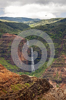 Waipo`o Falls, Waimea Canyon, Kauai, Hawaii.