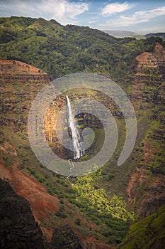 Waipo’o Falls in Waimea Canyon, Kauai, Hawaii.