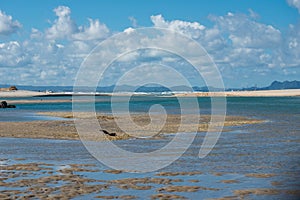 Waipu river and estuary in summer in Northland near Whangarei in New Zealand.