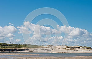 Waipu river and estuary in summer in Northland near Whangarei in New Zealand.