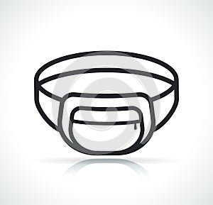 Waist bag thin line icon