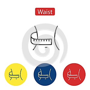 Waist flat icons