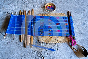 Waist loom that is used by the Mayan women of San Antonio Palopo Guatemala.