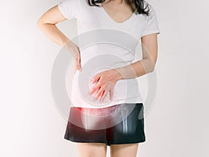 Waist pain women and hip inflammation photo