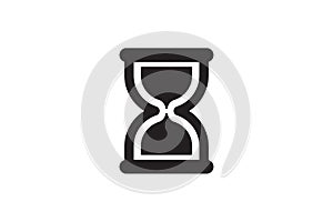 Wait icon sand glass watch. Time clock simple web design. Minute and hour indication vector symbol