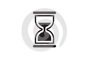 Wait icon sand glass watch. Time clock simple web design. Minute and hour indication vector symbol