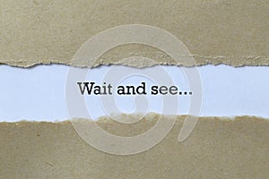 Wait and see on paper