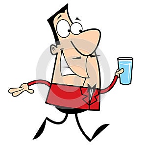 Waiter cartoon illustration