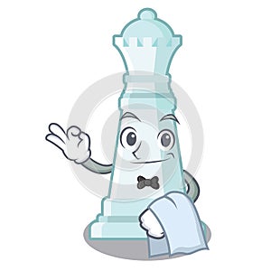 Waiter chess queen in the cartoon shape photo