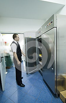 Waiter and commercial fridges or refrigerators