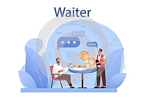 Waiter concept. Restaurant staff in the uniform, catering service