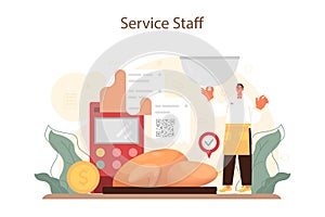 Waiter concept. Restaurant staff in the uniform, catering service.