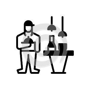 Black solid icon for Waiter, menial and service