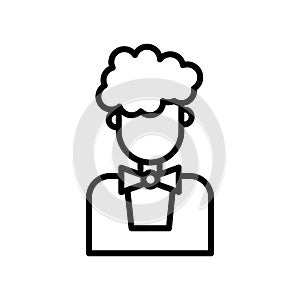 Waiter icon vector isolated on white background, Waiter sign , line or linear sign, element design in outline style