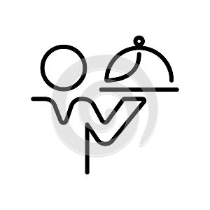 Waiter icon vector isolated on white background, Waiter sign , line and outline elements in linear style