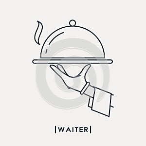 Waiter outline icon. Vector illustration