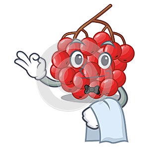 Waiter rowan slices fruit cartoon berries shape photo