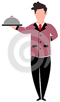 Waiter service sign icon graphic element, vector illustration