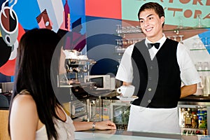 Waiter Serving Coffee photo