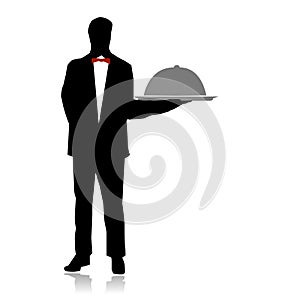 Waiter serving on restaurant