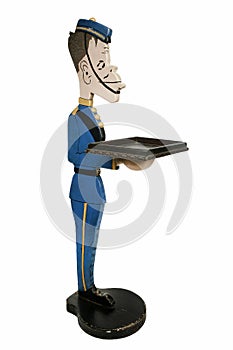 Waiter statue as bell boy for parties or dinnersl