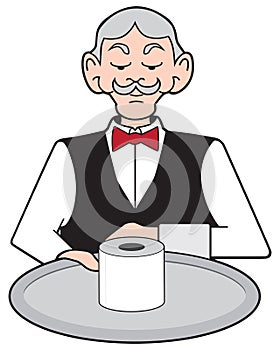 Waiter With Toilet Paper