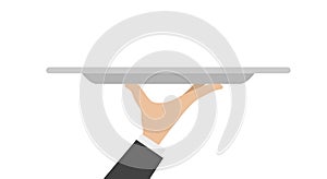 Waiter tray with hand