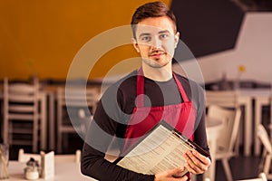 Waiter during work photo