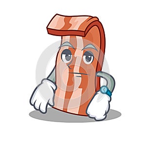 Waiting bacon mascot cartoon style