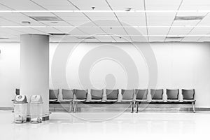 Waiting bench, Row of wait zone in airport terminal