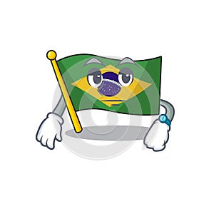 Waiting brazil flag kept in mascot drawer