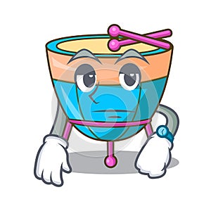 Waiting cartoon timpani isolated on the mascot